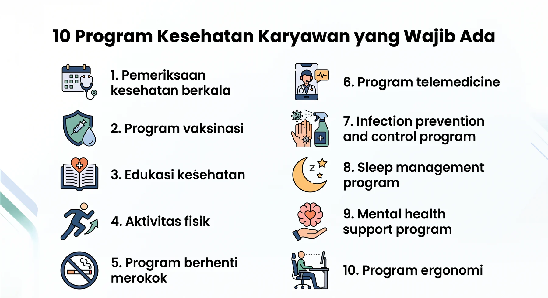 10 program kesehatan karyawan