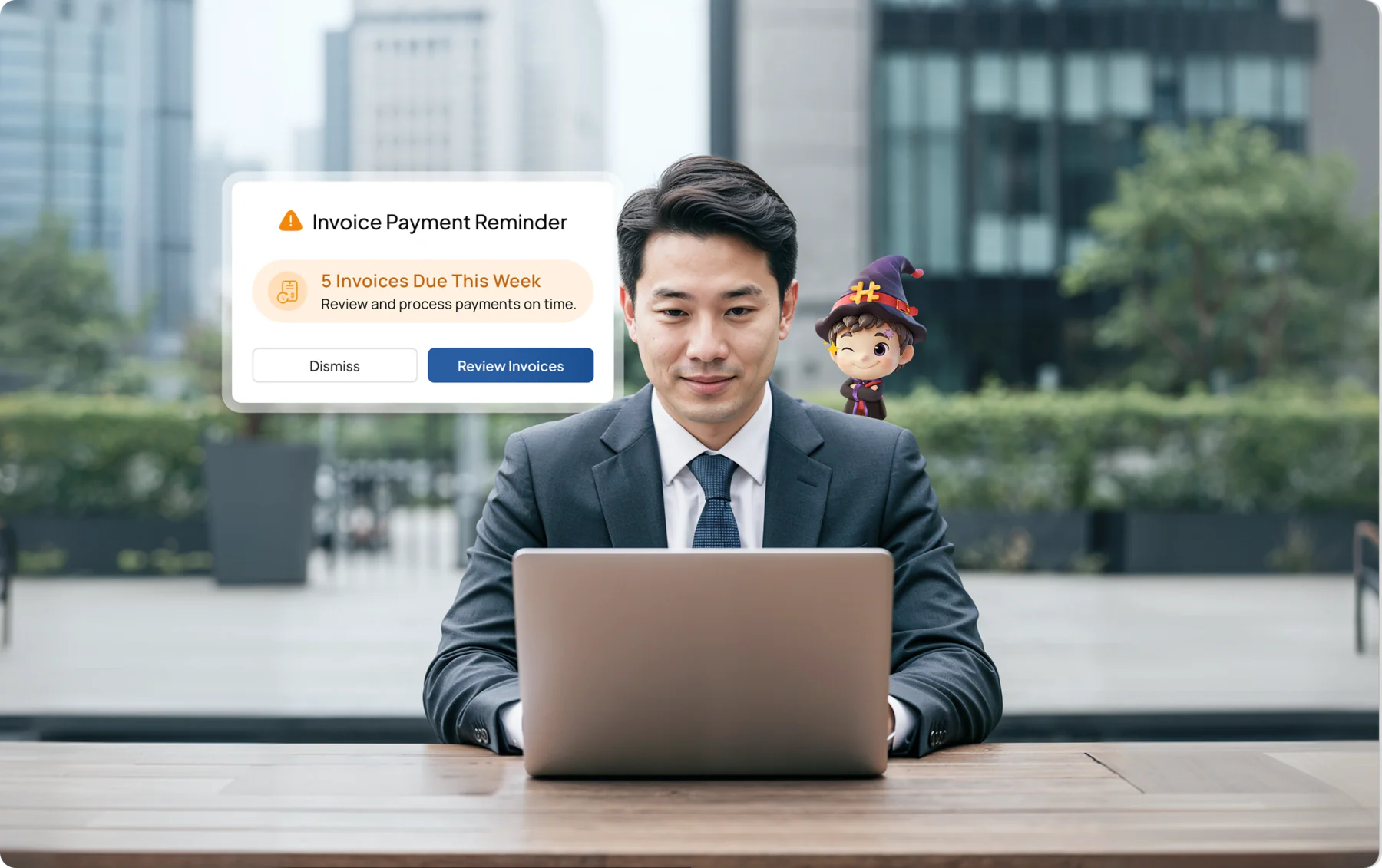 Tampilan modul Pengingat & Notifikasi Pintar pada sistem accounting HashMicro
