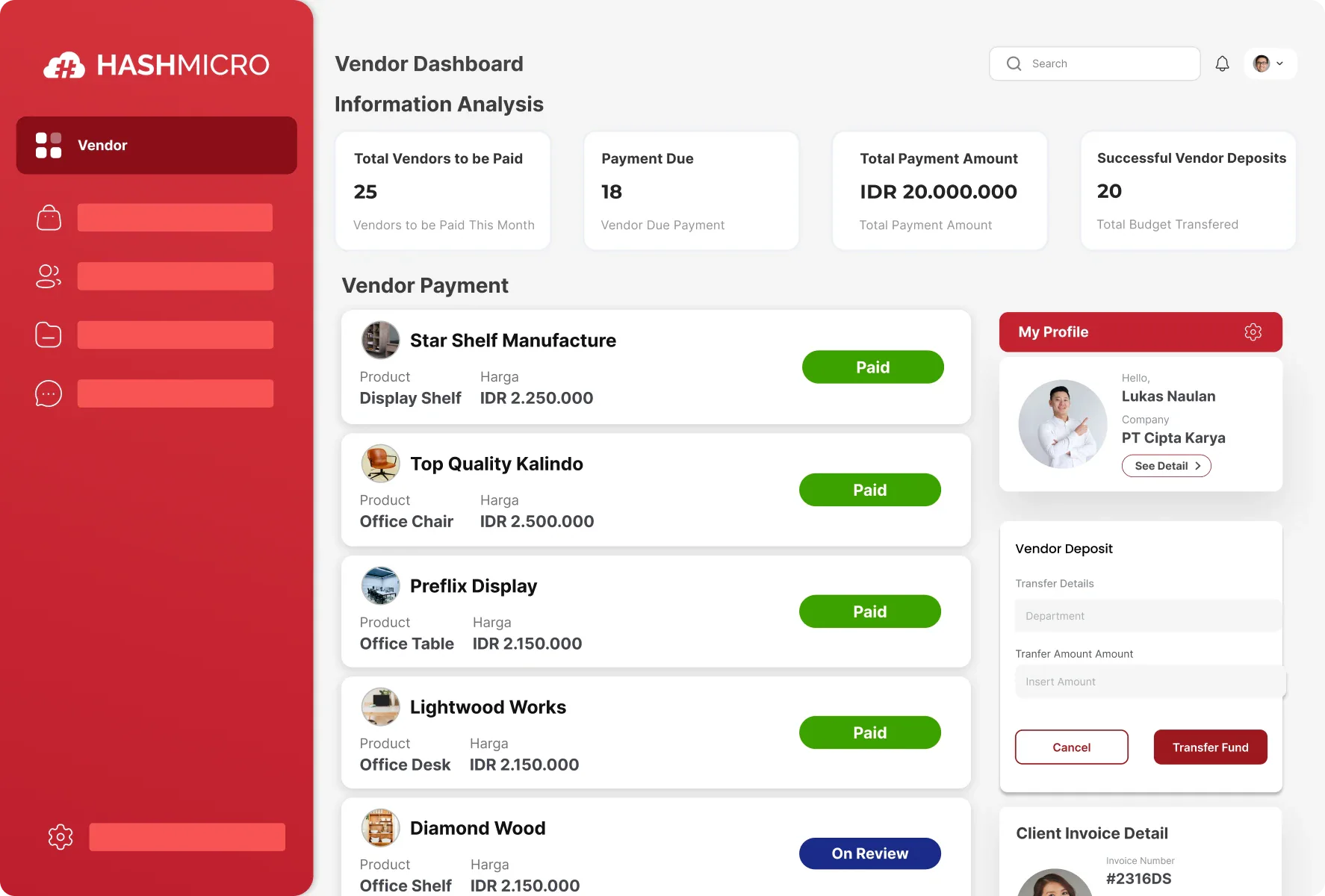 Vendor Payment feature