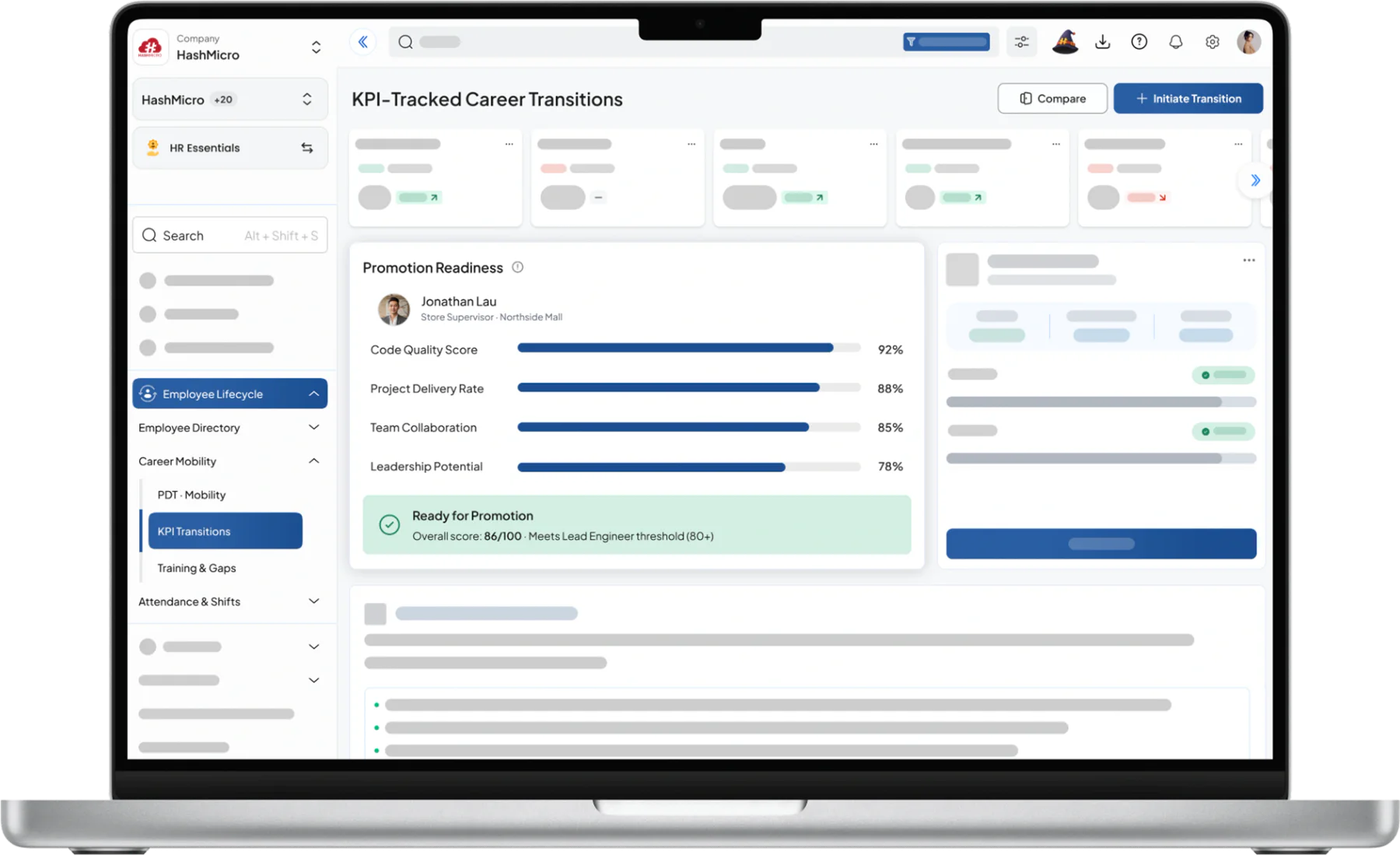 hr essential dashboard HashMicro for KPI-Tracked Career Transitions
