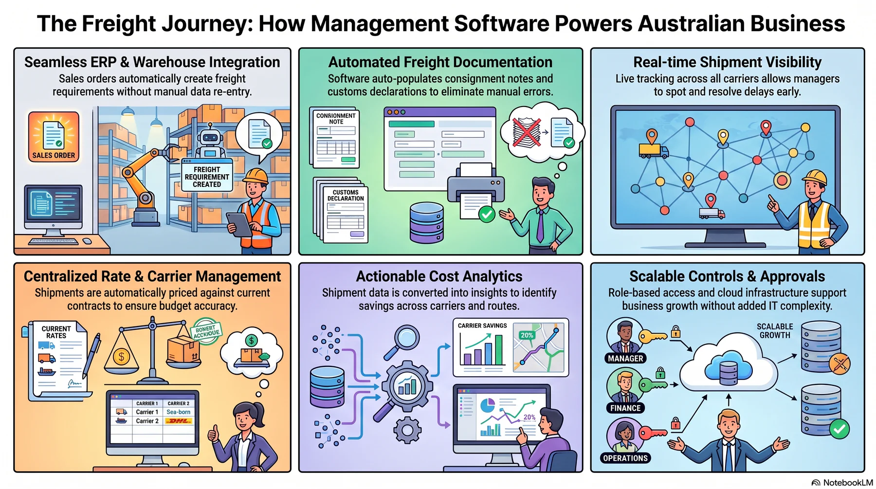 australian freight software benefits infographic