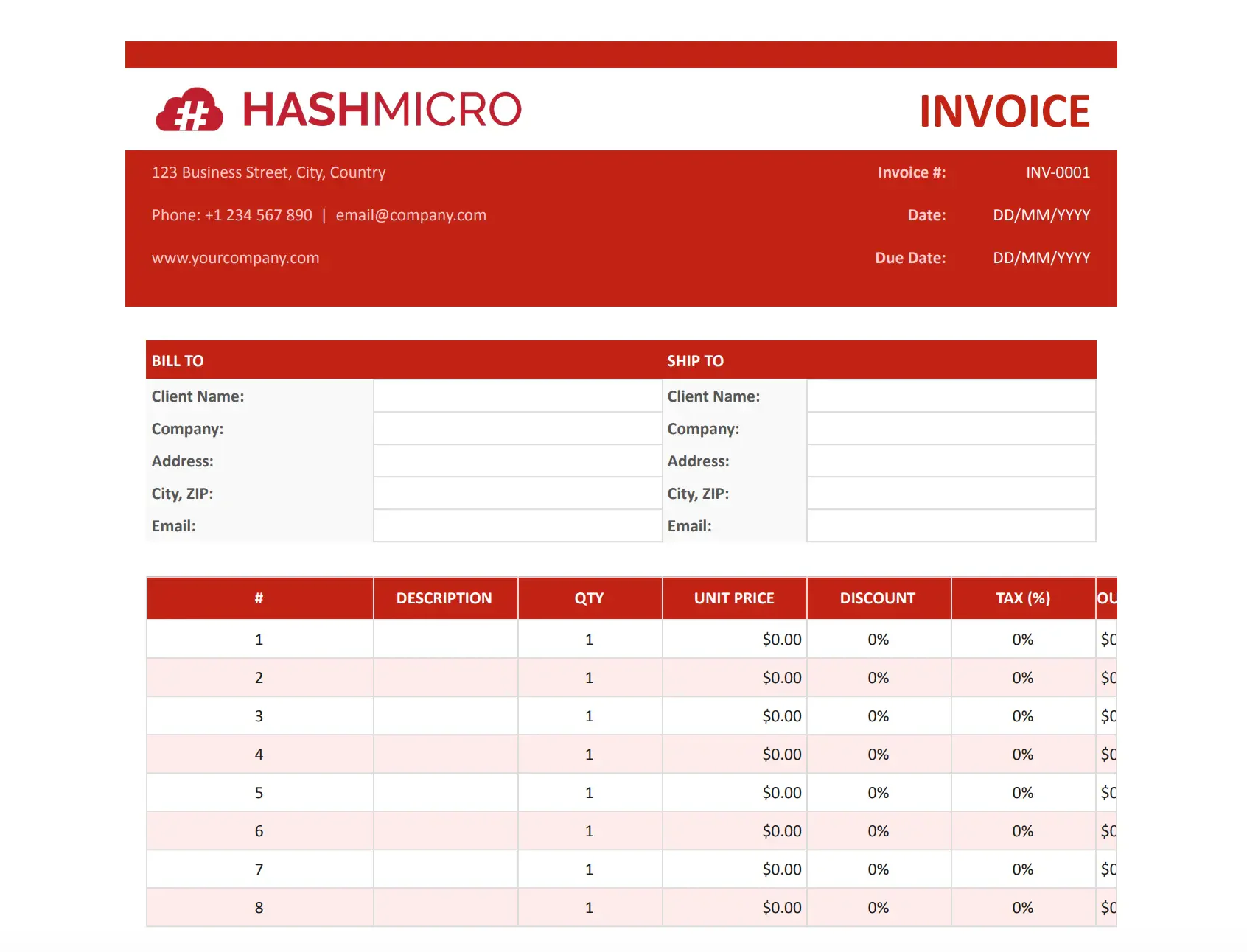 Standard Invoice Template