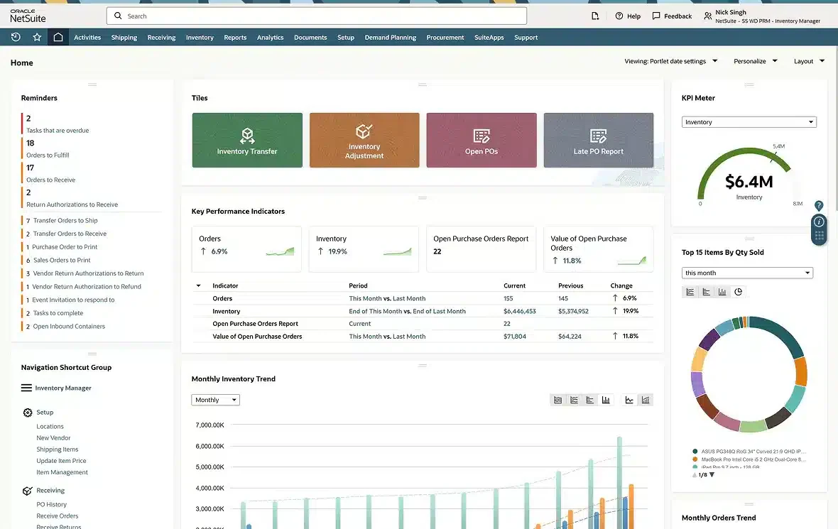 Aplikasi manajemen persediaan netsuite
