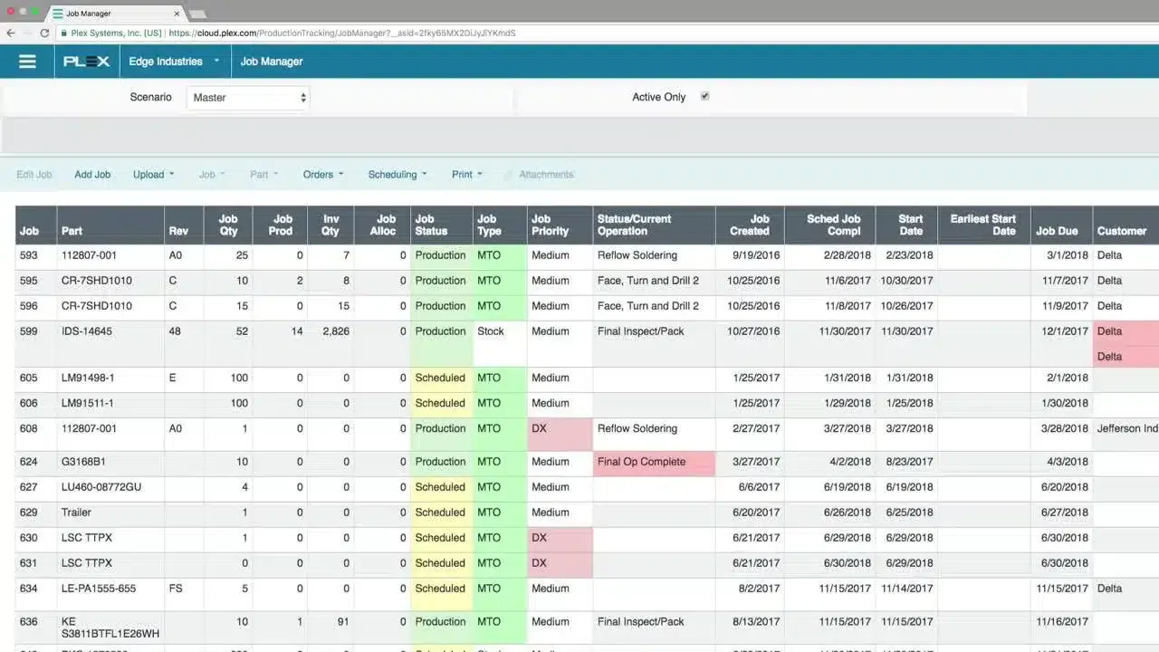 plex master production scheduling software