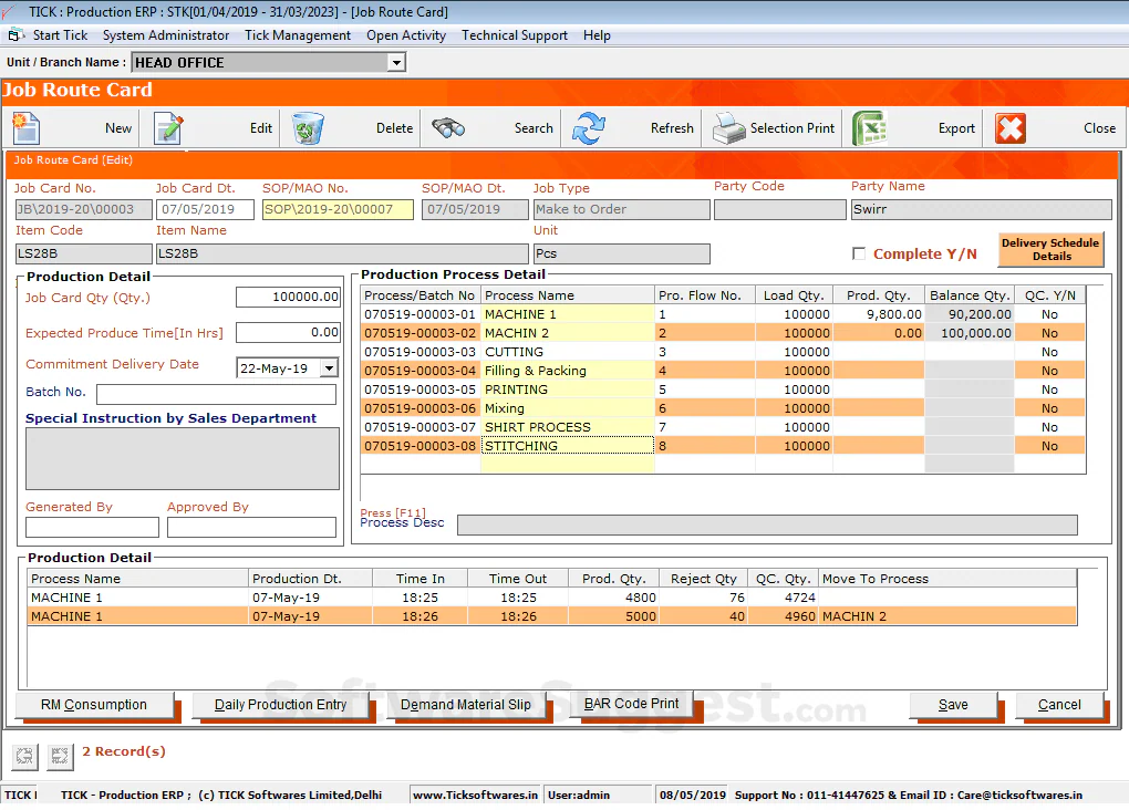 Tick Software ERP Distribution Software