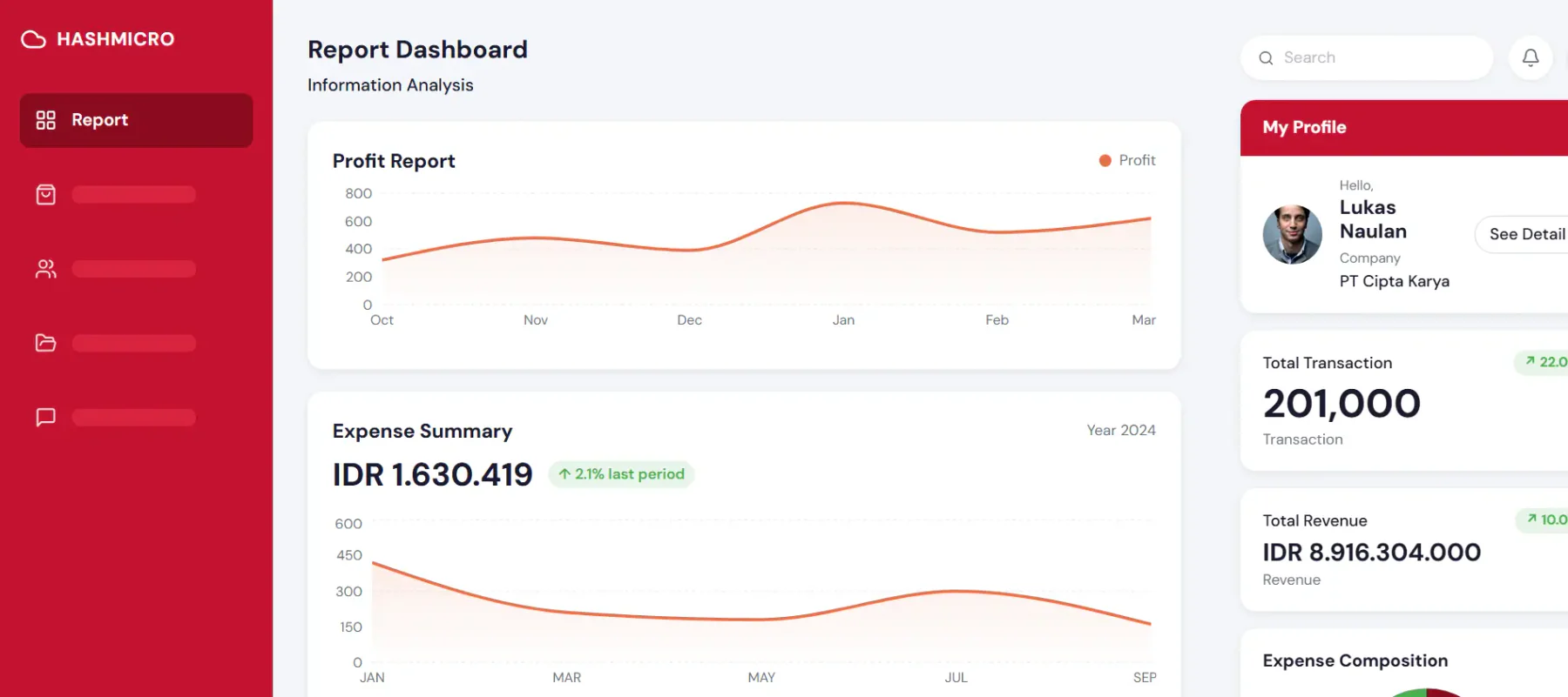 Dashboard akuntasi hashmicro