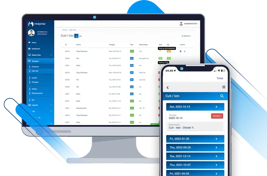 dashboard cuti dan izin hrd pintar