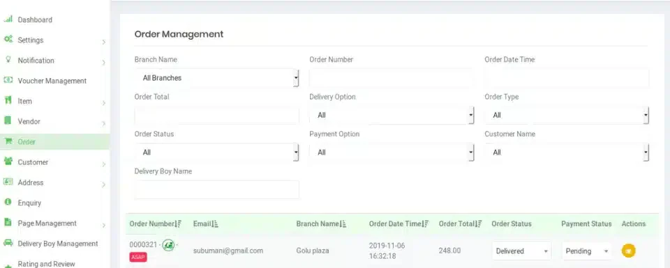 Tag My Order Food Distribution Software