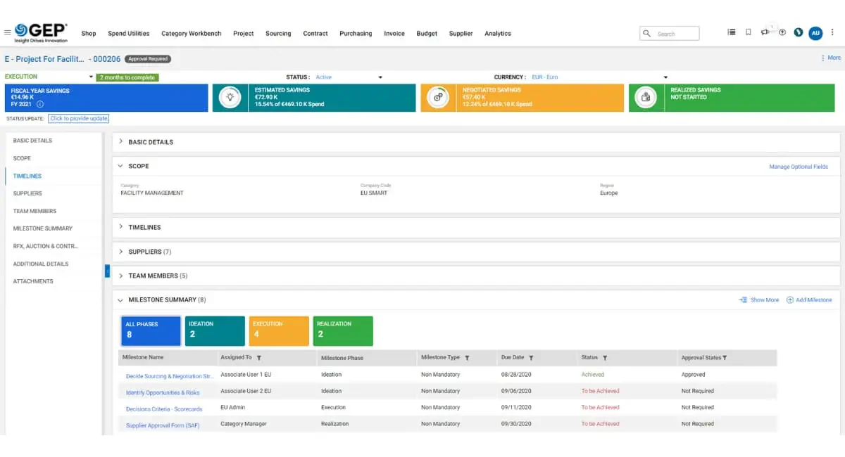 GEP Smart manufacturing procurement software