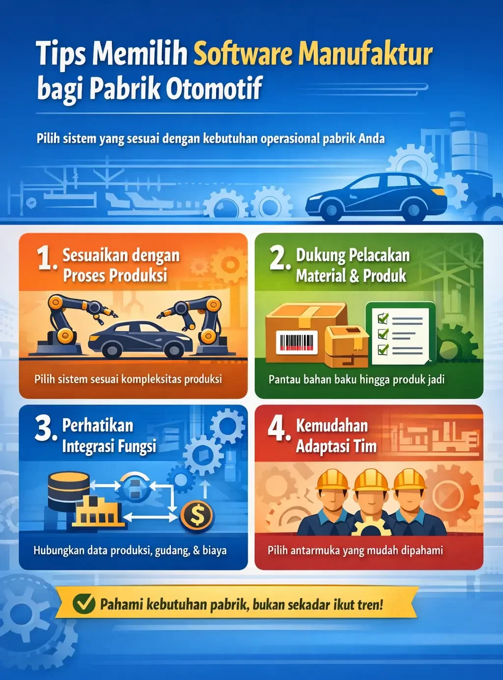 Tips Memilih Software Manufaktur bagi Pabrik Otomotif