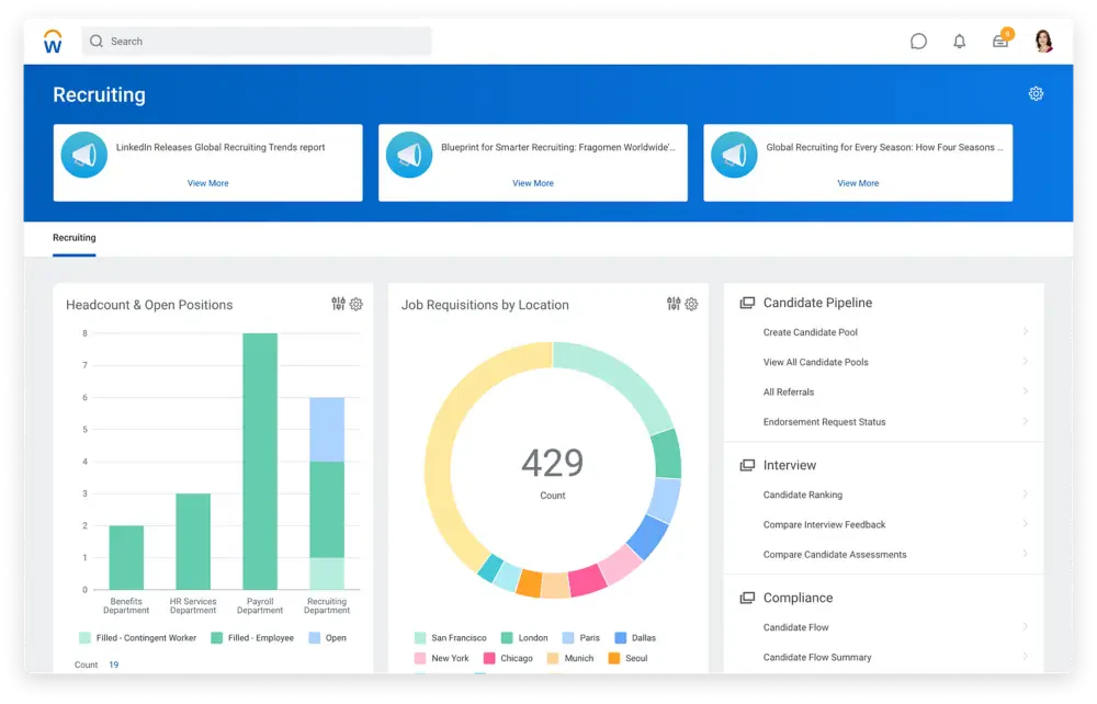 Workday HCM workforce management software