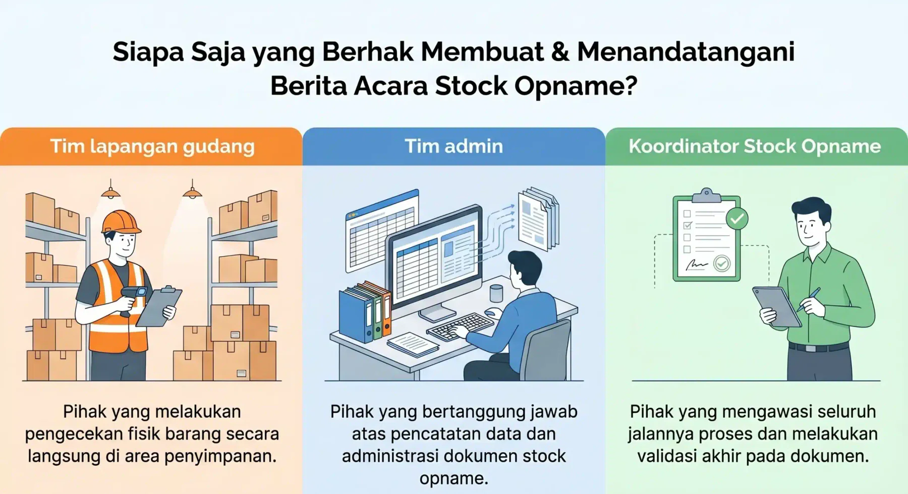 Pihak pembuat berita acara stock opname