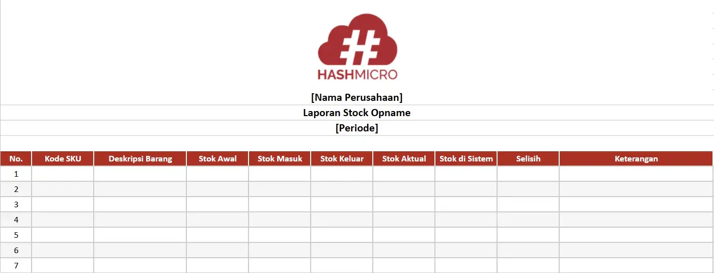 template stock opname cafe
