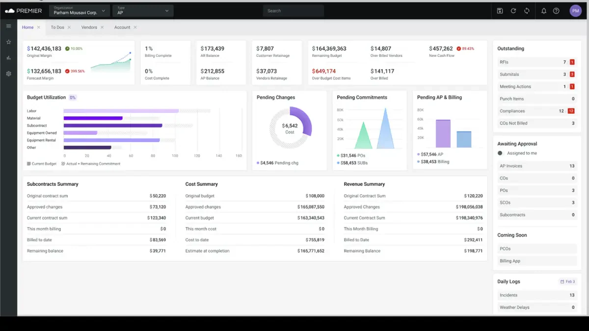 premier construction accounting software