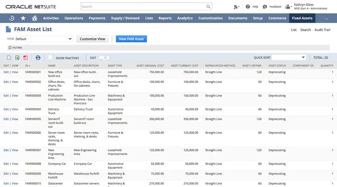 oracle Fixed Asset Management Software
