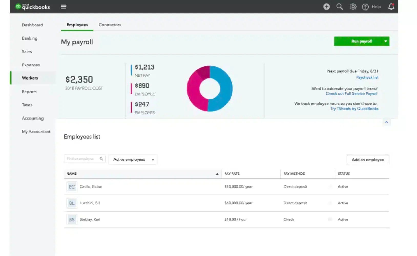 quickbooks best payroll software