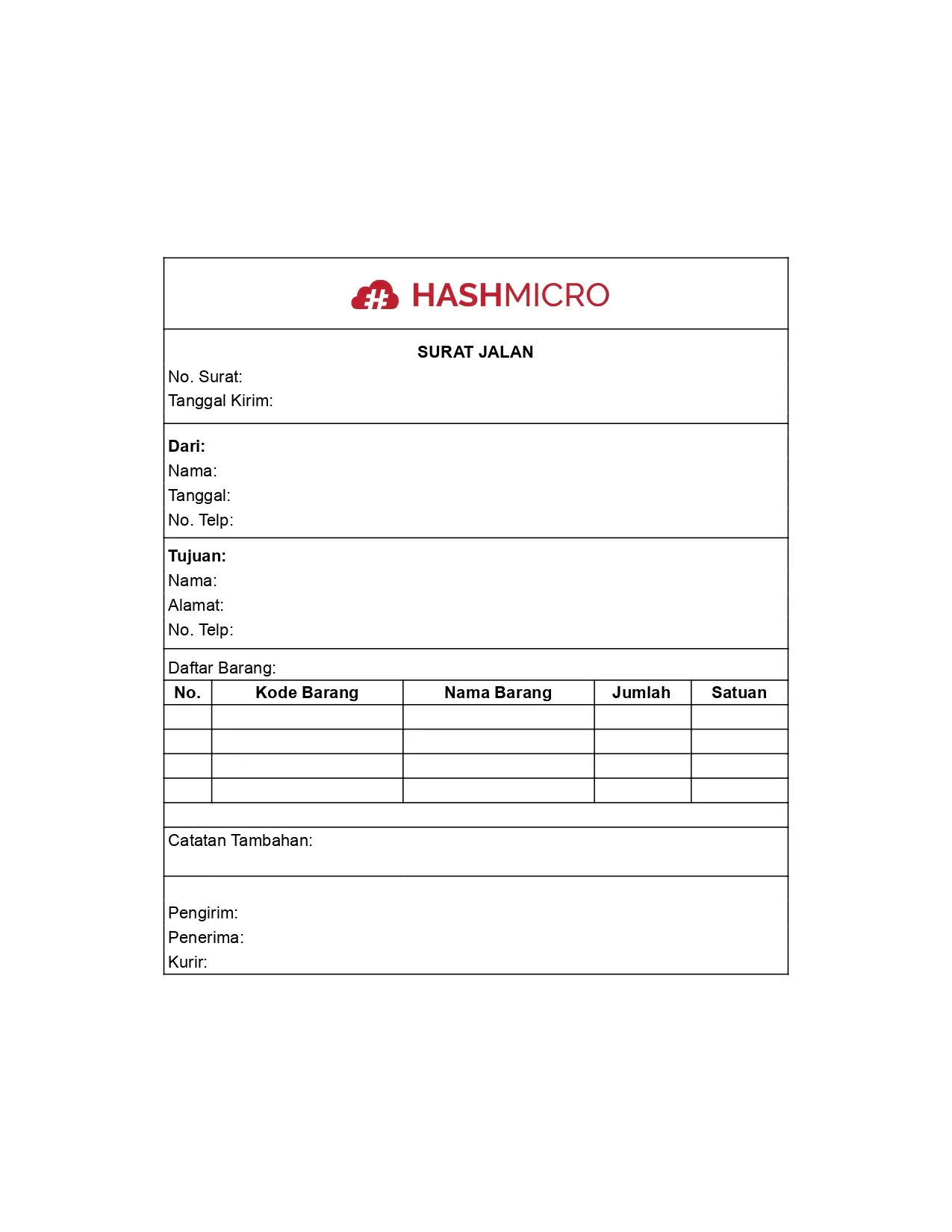 Template Surat Jalan Barang 3