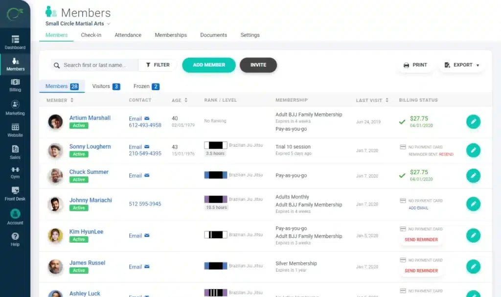 Mindbody business management system