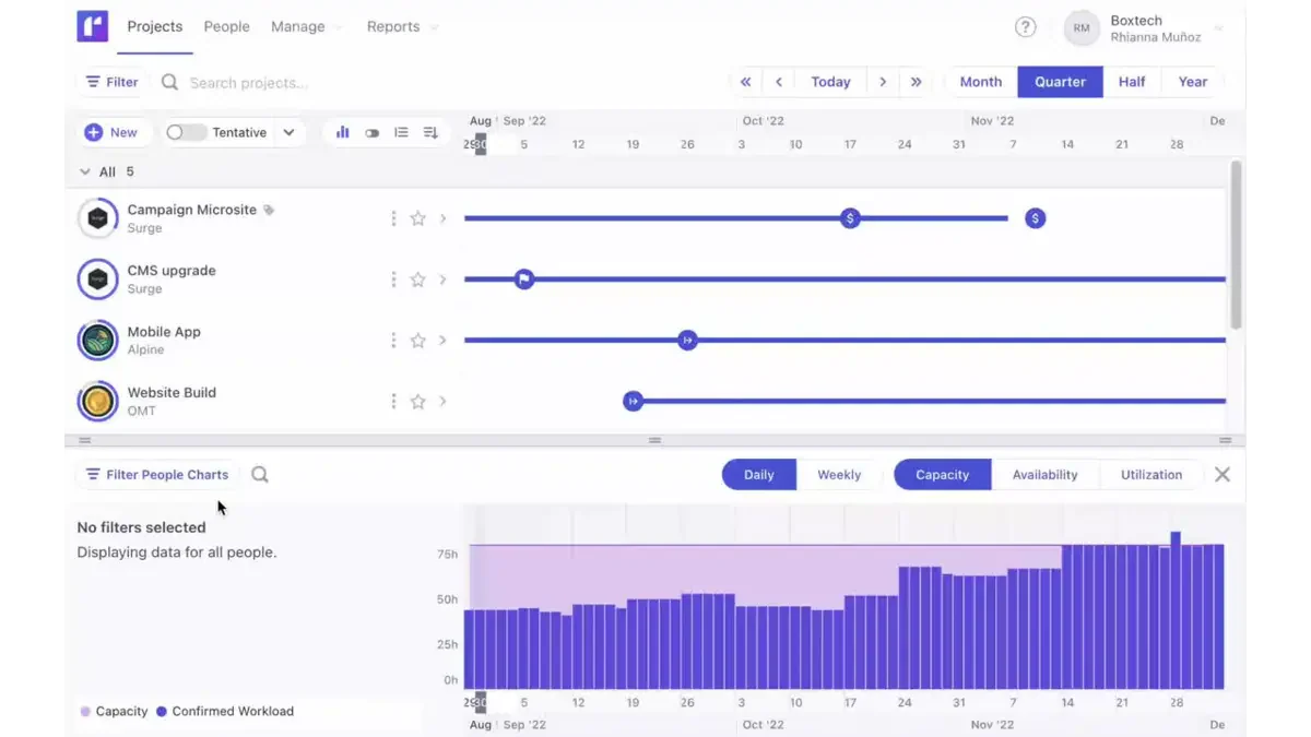 Runn resource management software