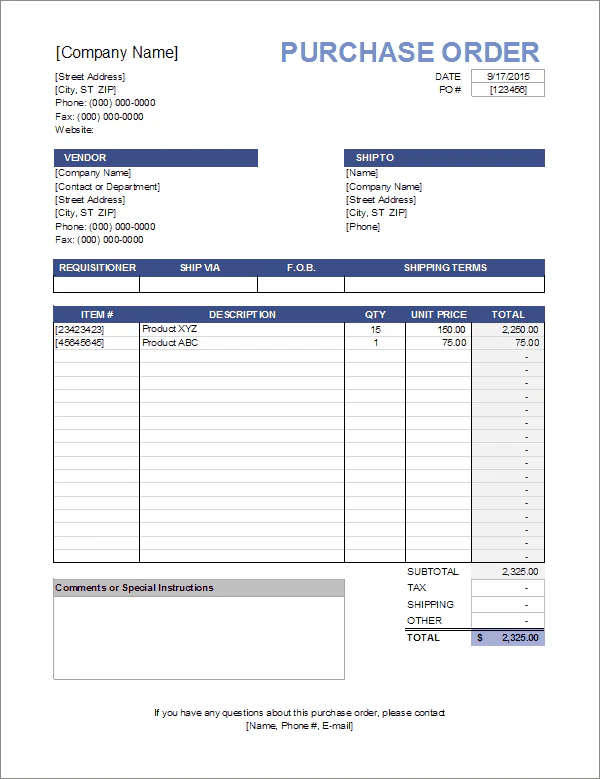 Purchase Orders