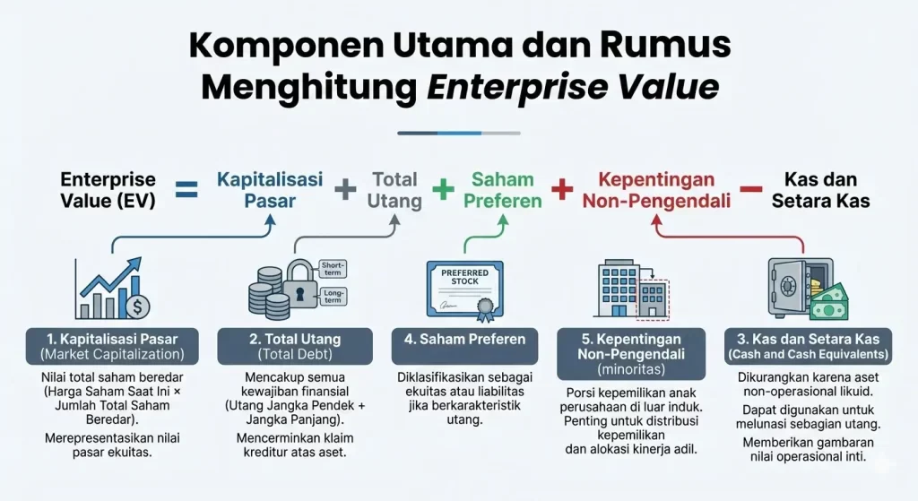 komponen utama dan rumus menghitung enterprise value