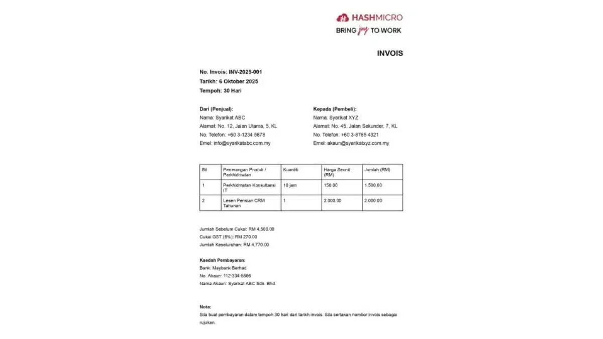 invois dan resit