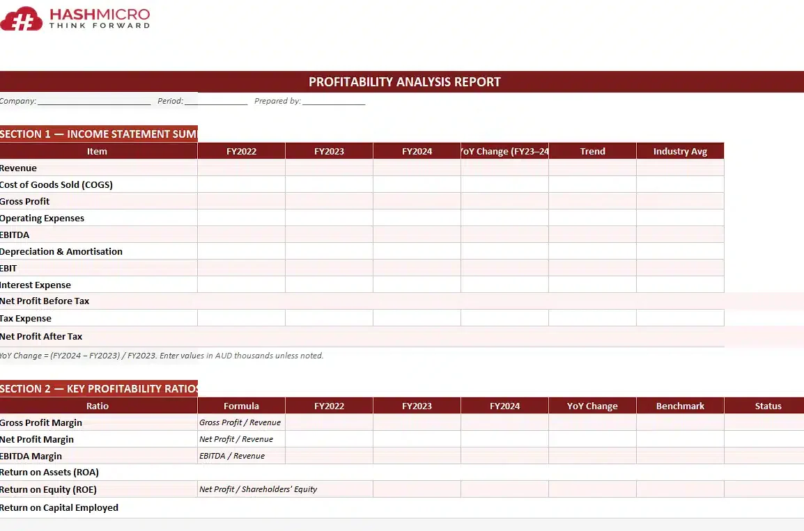 Profitability Analysis Report Template
