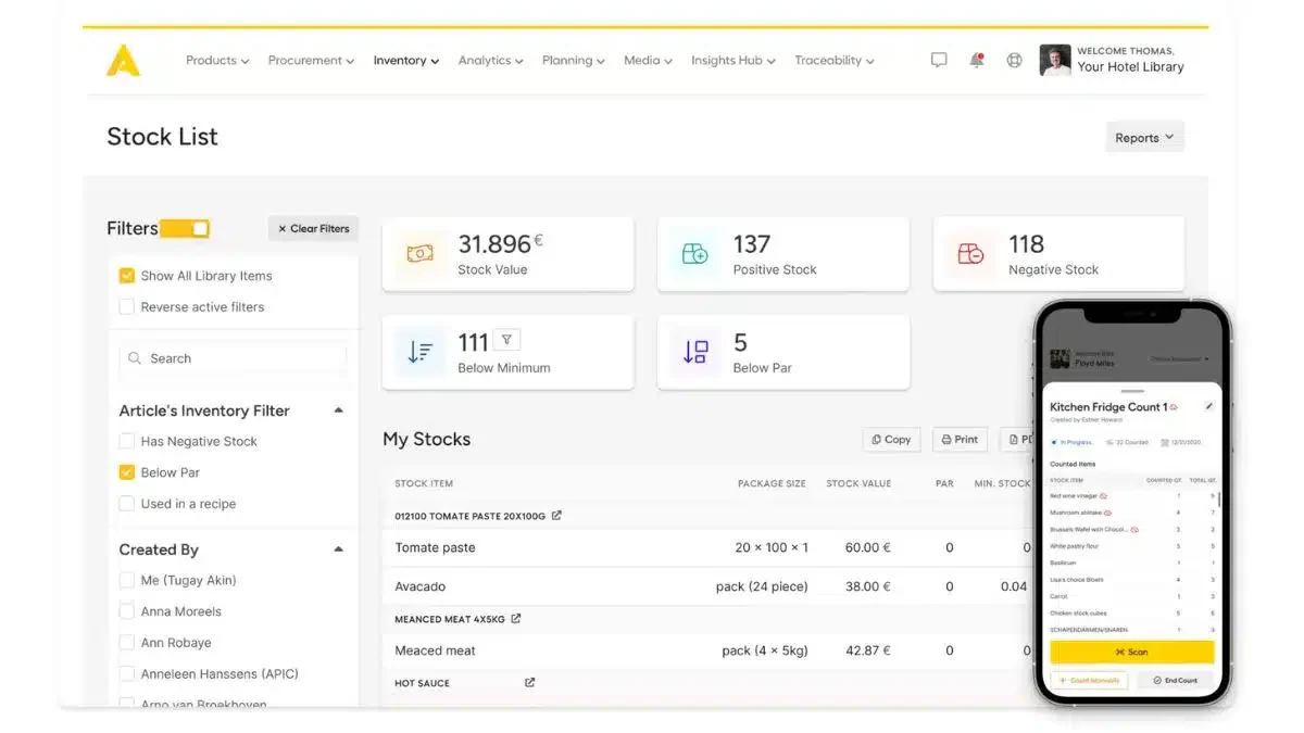 central kitchen management system