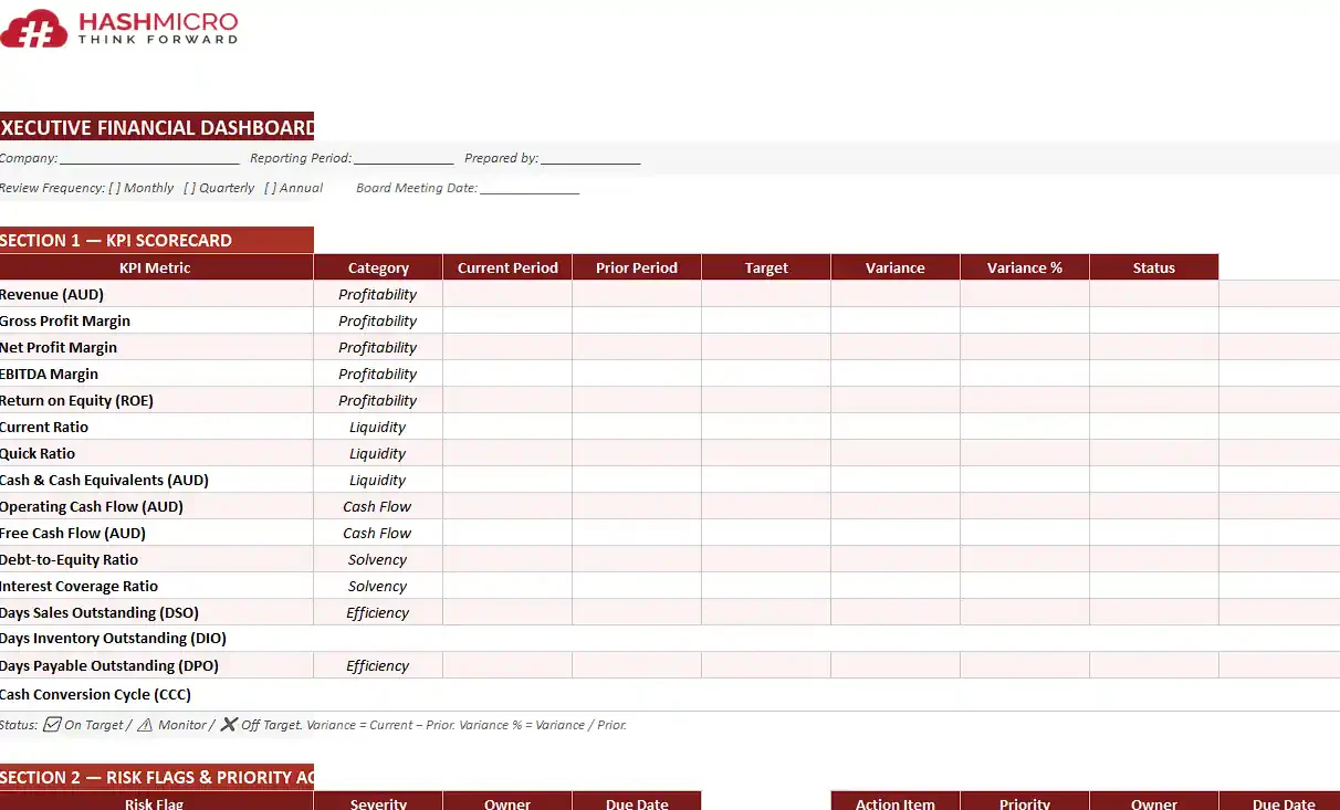 Executive Financial Analysis Report Template