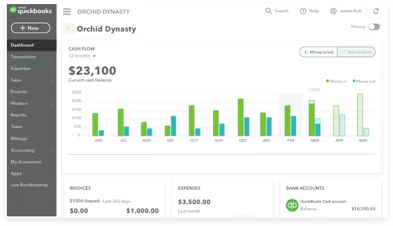 quickbooks business expense management software