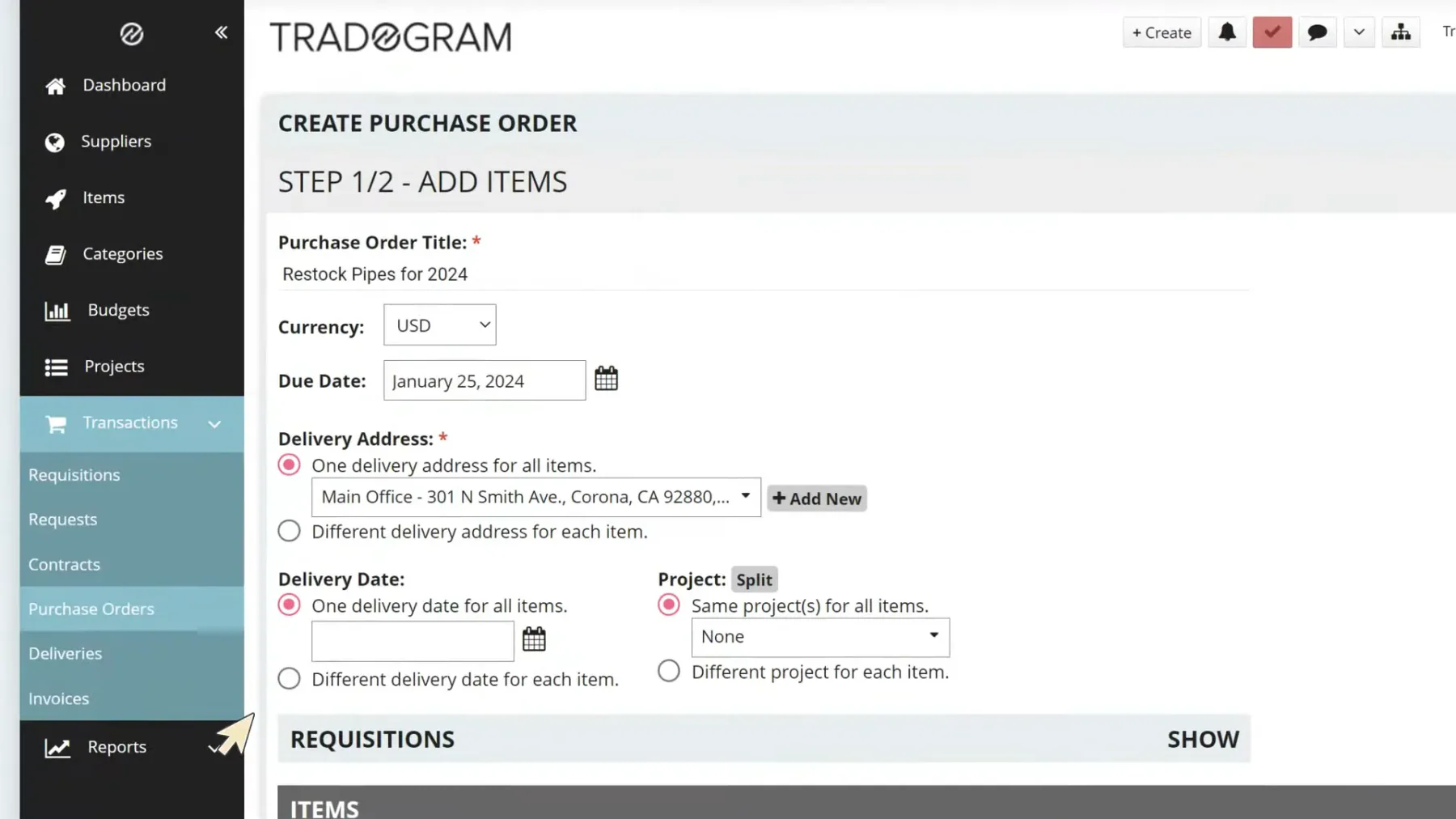 tradogram dashboard