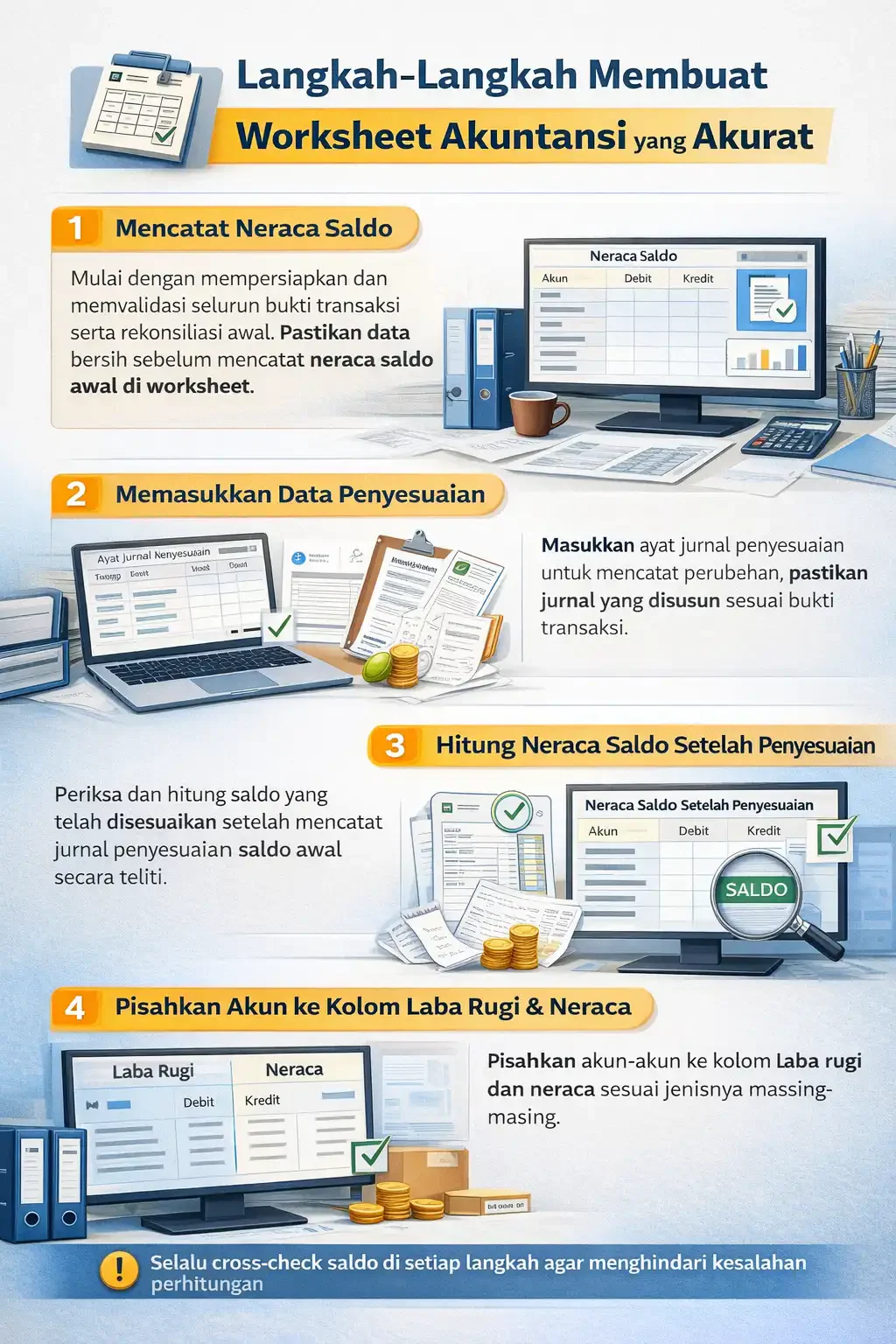 Langkah-Langkah Membuat Worksheet Akuntansi yang Akurat