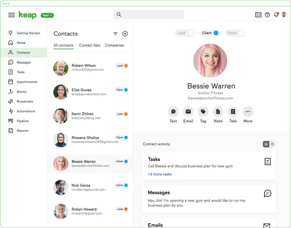 Keap Manufacturing CRM Software