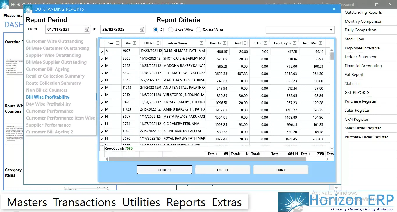 horizon best erp trading application