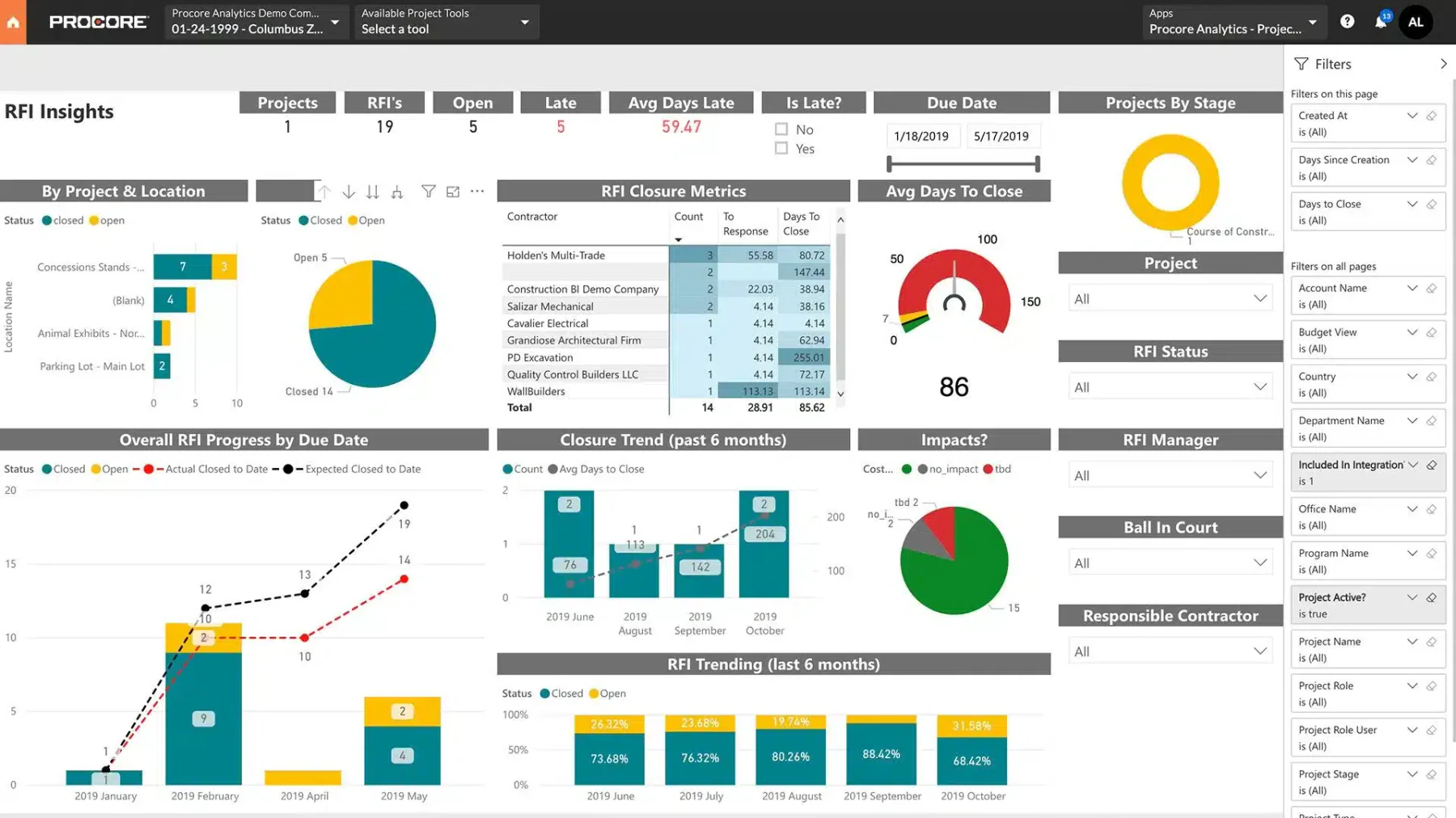 construction bookeeping Procore