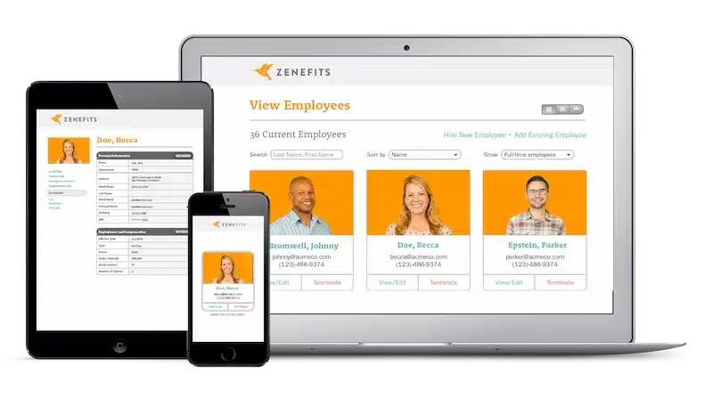 tampilan homepage zenefits