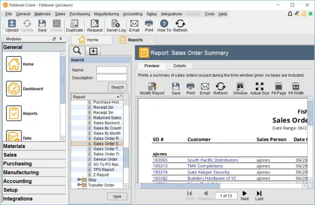 fishbowl logistics scheduling software