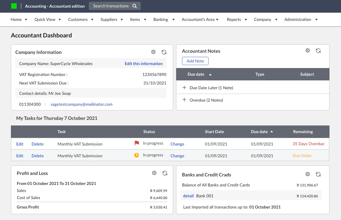 Sage Business Cloud Accounting Financial reporting software