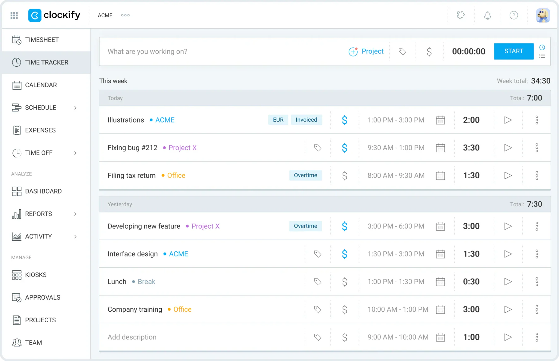 Clockify-productivity-tracking-software