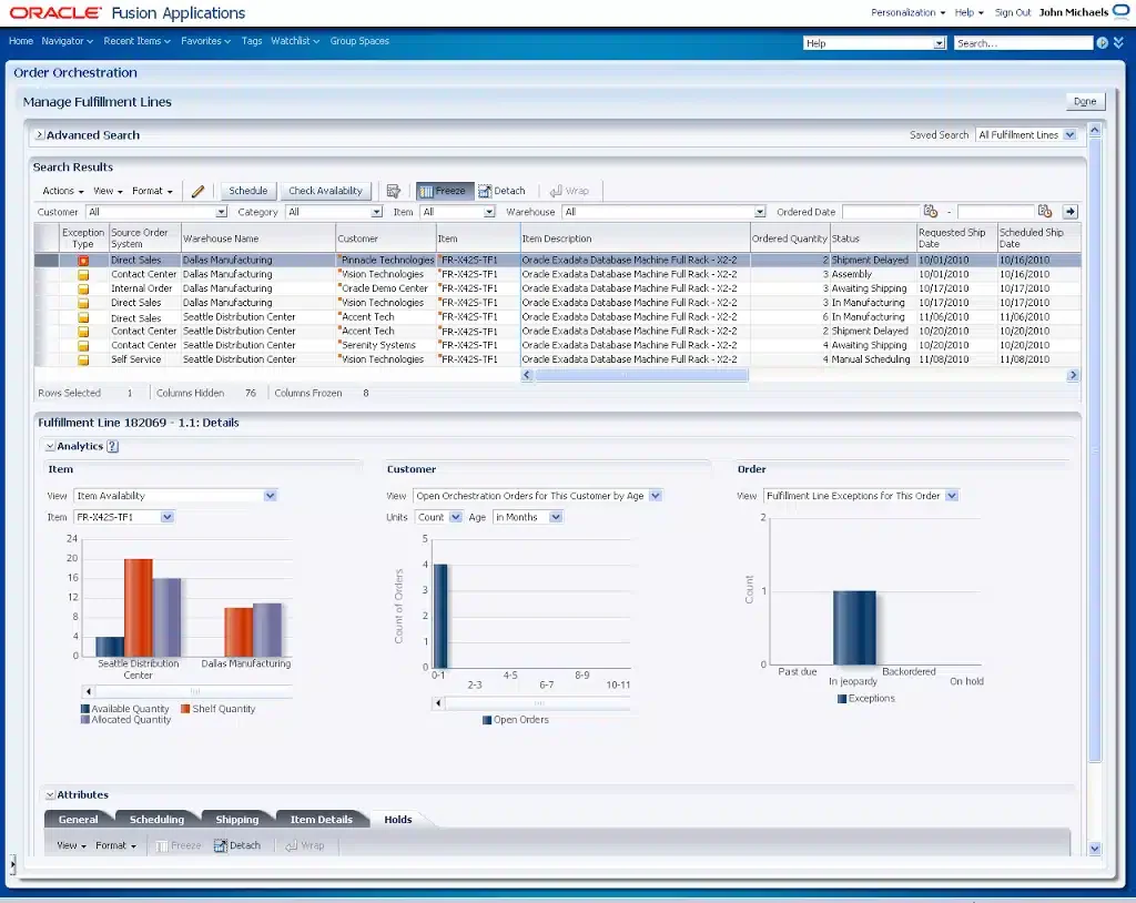 Oracle Cloud SCM software&nbsp;