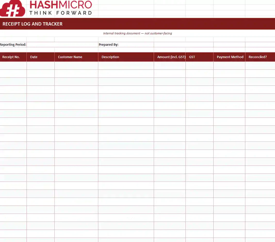 Receipt log and tracker