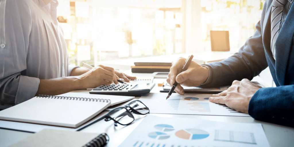 business-man-financial-inspector-secretary-making-report-calculating-checking-balance-internal-revenue-service-inspector-checking-document-audit-concept