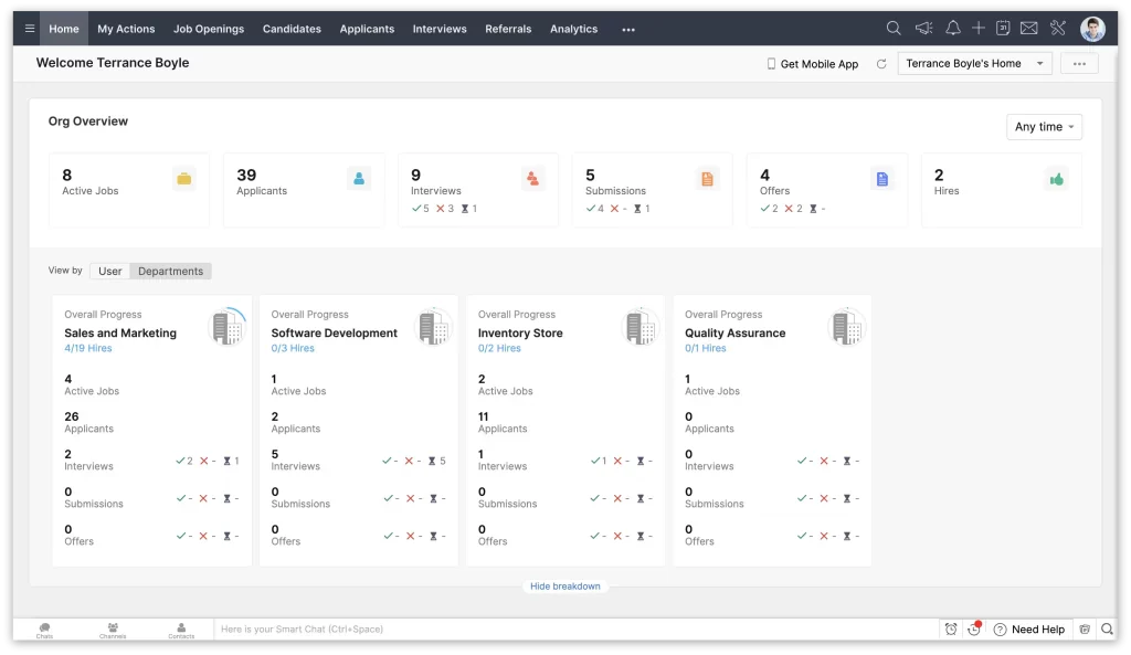 Zoho Applicant Tracking System