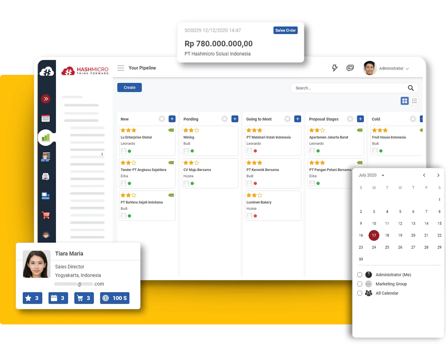 dashboard crm hashmicro