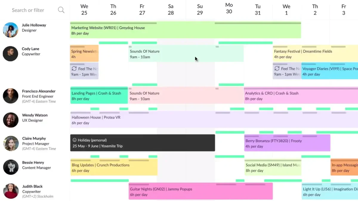 Resource Guru resource management software