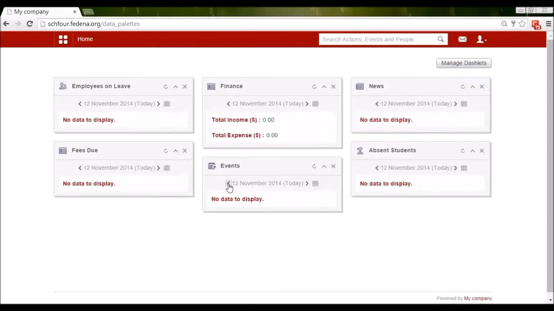 software erp sekolah fedena dashboard