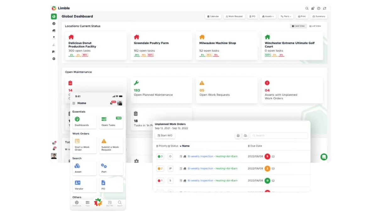 Limble manufacturing asset management software