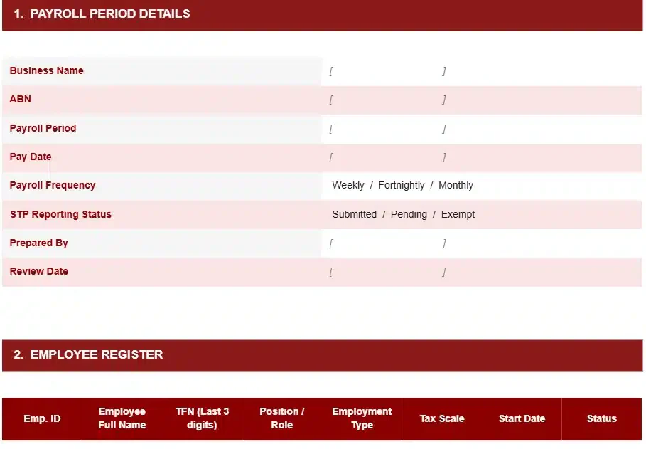PAYG AND PAYROLL COMPLIANCE TEMPLATE