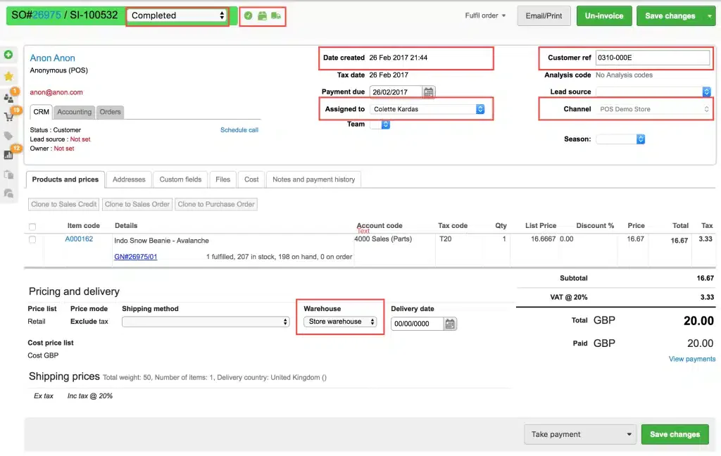 brightpearl warehouse management system