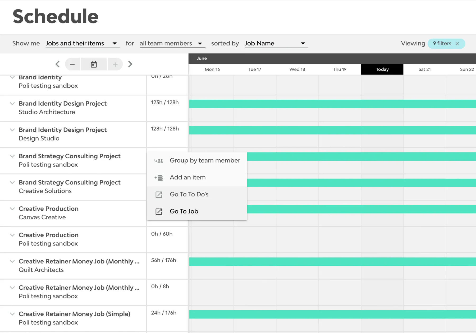 Streamtime professional services software dashboard